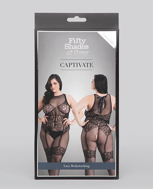 Fifty Shades of Grey Captivate Lacy Body Stocking Black O/S Curve Lingerie