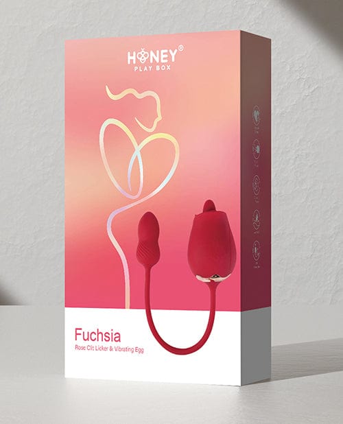 Fuchsia Rose Clit Licking Stimulator & Vibrating Egg - Red Stimulators