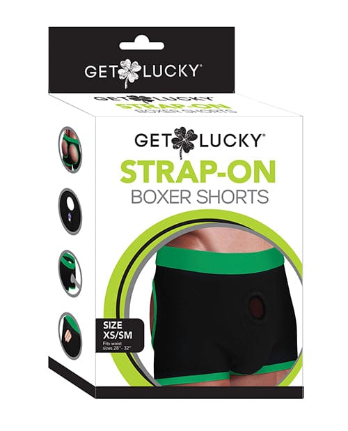 Get Lucky Strap On Boxers - Black/green Extra Small-Small Strap Ons
