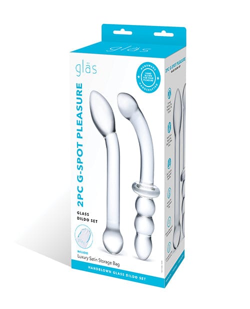 Glas 2 pc G-Spot Pleasure Glass Dildo Set - Clear Dongs & Dildos