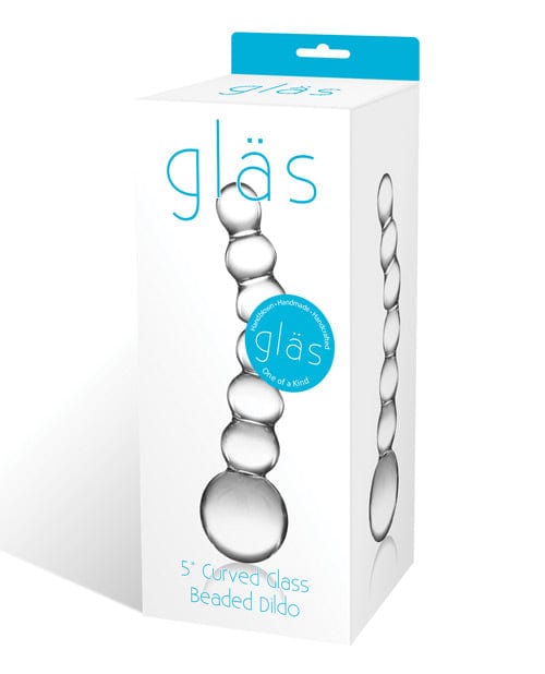 Glas 5" Curved Glass Beaded Dildo Dongs & Dildos