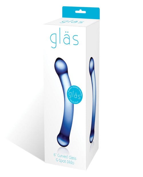 Glas 6" Curved G-Spot Glass Dildo - Blue Dongs & Dildos