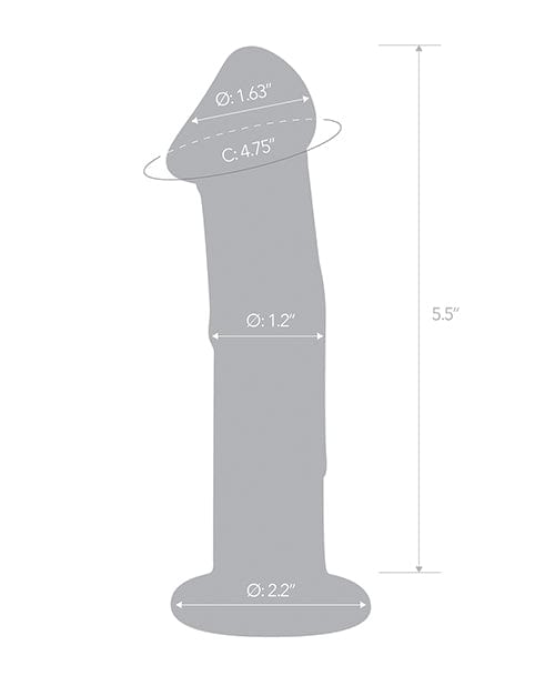 Glas 6" Dildo w/Veins & Flat Base Dongs & Dildos