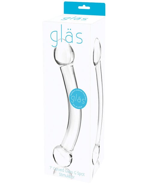 Glas 7" Curved Glass G Spot Stimulator - Clear Dongs & Dildos