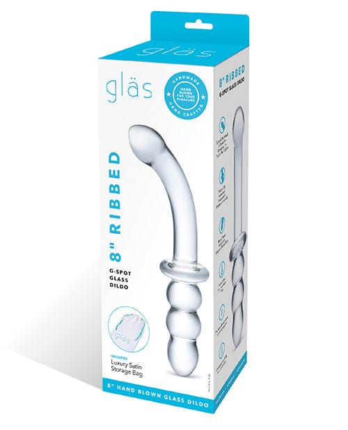 Glas 8" Ribbed G-Spot Glass Dildo Dongs & Dildos