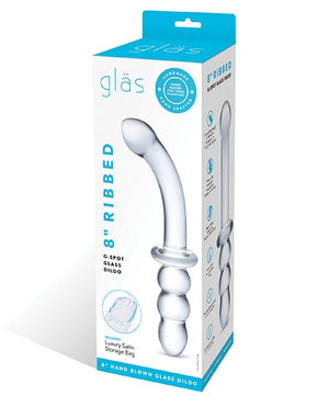 Glas 8" Ribbed G-Spot Glass Dildo Dongs & Dildos