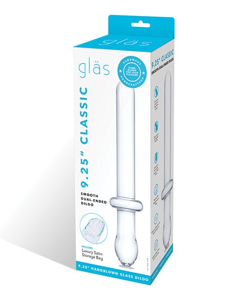 Glas 9.25" Classic Smooth Dual Ended Dildo - Clear Dongs & Dildos