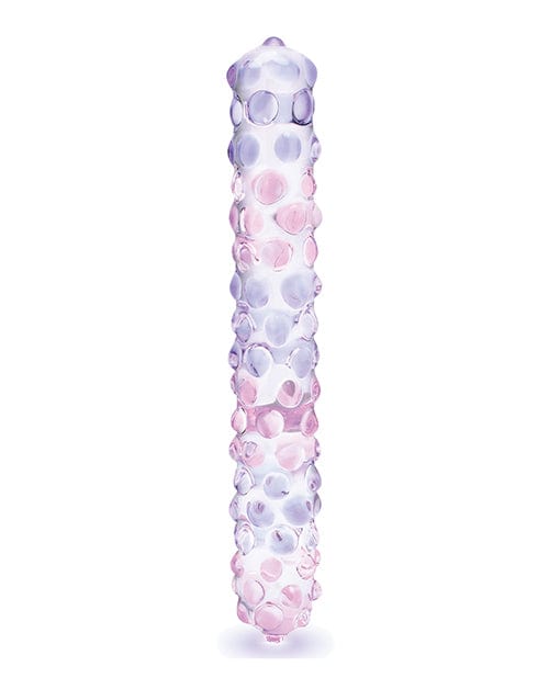 Glas 9" Purple Rose Nubby Glass Dildo - Purple/Pink Dongs & Dildos