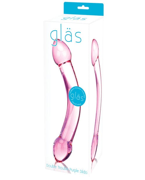 Glas Double Trouble Glass Dildo Purple Dongs & Dildos