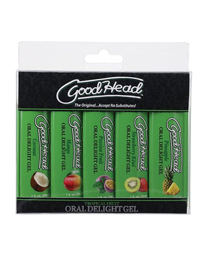 GoodHead Tropical Fruits Oral Delight Gel - Asst. Flavors Pack of 5 Sexual Enhancers