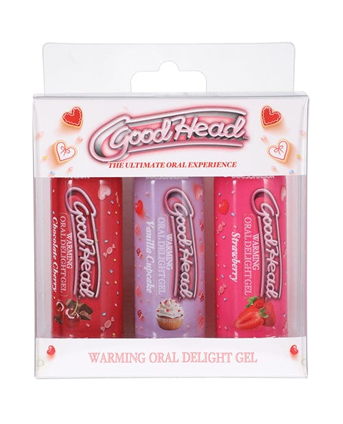GoodHead Warming Oral Delight Gel Pack - 2 oz Strawberry/Vanilla Cupcake/Chocolate Cherry Sexual Enhancers