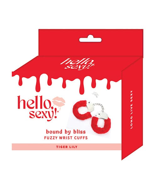 Hello Sexy! Bound By Bliss Fuzzy Wrist Cuffs Tiger Lily Bondage Blindfolds & Restraints