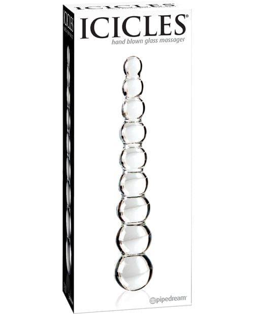Icicles No. 2 Hand Blown Glass Massager - Clear Rippled Dongs & Dildos