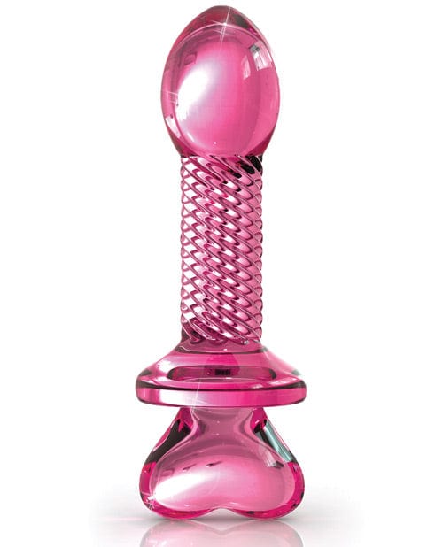 Icicles No. 82 Hand Blown Glass Butt Plug - Ribbed/Pink Anal Products