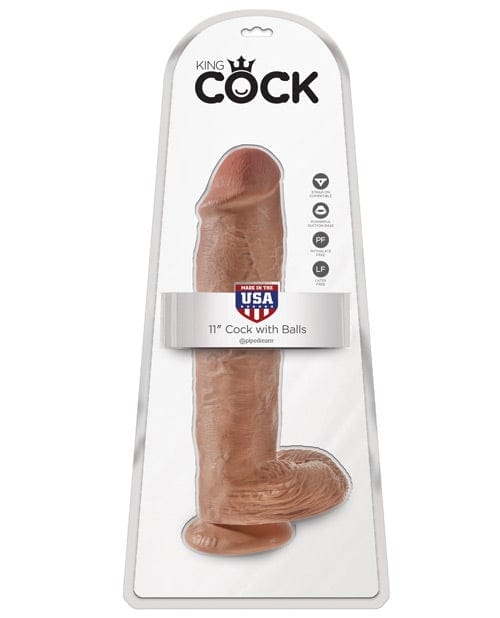 "King Cock 11"" Cock W/balls" Tan Dongs & Dildos