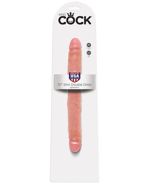 "King Cock 12"" Slim Double" Flesh Dongs & Dildos