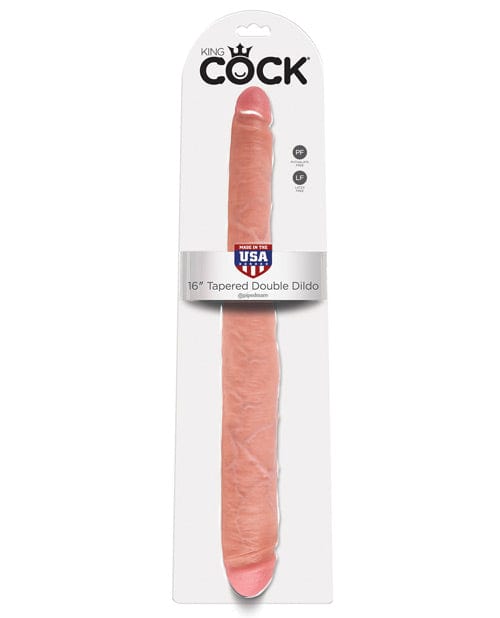 "King Cock 16"" Tapered Double Dildo" Flesh Dongs & Dildos