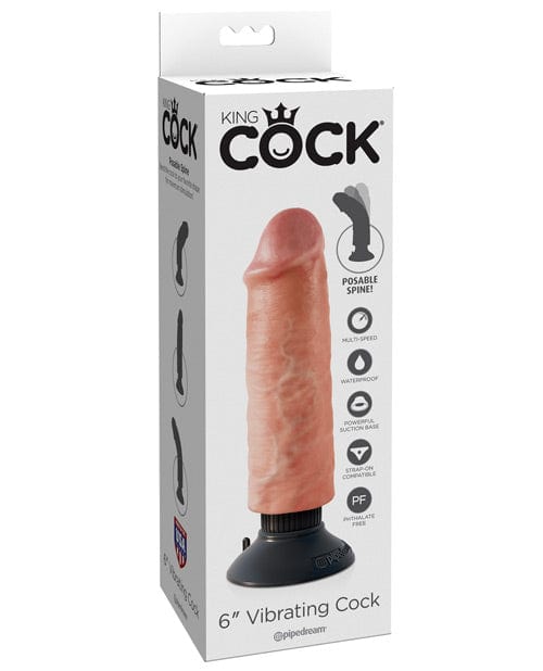 "King Cock 6"" Vibrating Cock" Flesh Dongs & Dildos