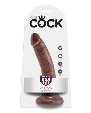 "King Cock 7"" Cock" Brown Dongs & Dildos