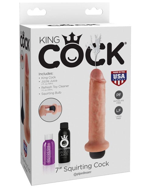 "King Cock 7"" Squirting Cock" Flesh Dongs & Dildos