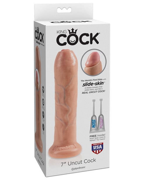 "King Cock 7"" Uncut Dildo" Flesh Dongs & Dildos