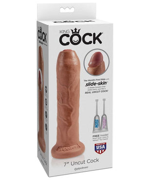 "King Cock 7"" Uncut Dildo" Tan Dongs & Dildos