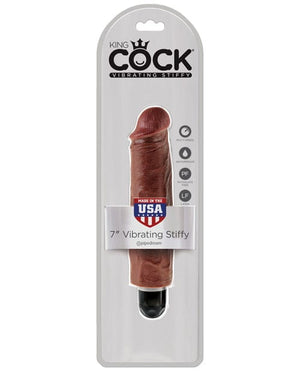 "King Cock 7"" Vibrating Stiffy" Brown / 7" Vibrators