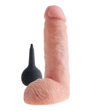 "King Cock 8"" Squirting Cock W/balls" Flesh Dongs & Dildos