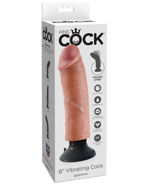 "King Cock 8"" Vibrating Cock" Flesh Dongs & Dildos