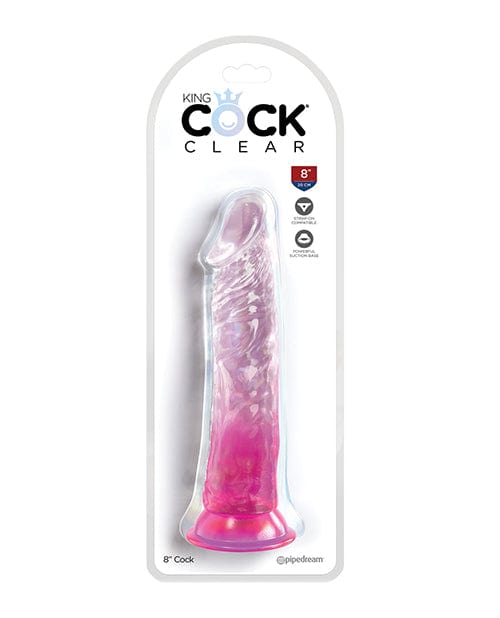 King Cock Clear 8" Cock Pink Dongs & Dildos