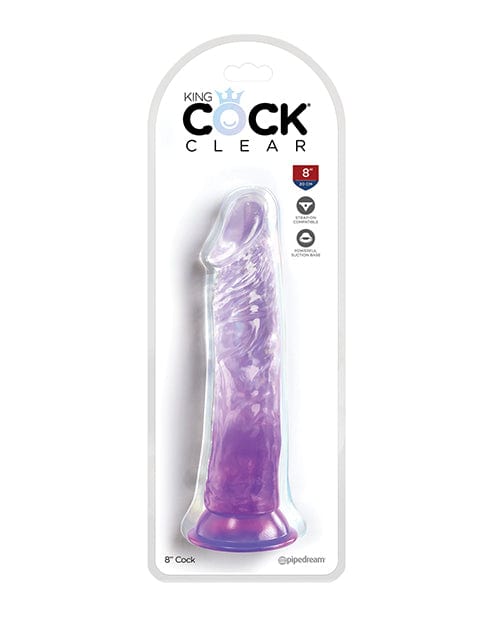 King Cock Clear 8" Cock Purple Dongs & Dildos