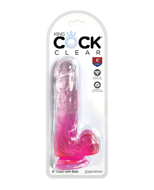 King Cock Clear Cock W/balls Pink / 6" Dongs & Dildos