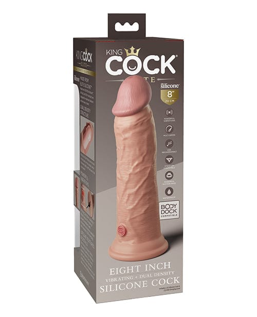 King Cock Elite 8" Dual Density Vibrating Silicone Cock Vibrators