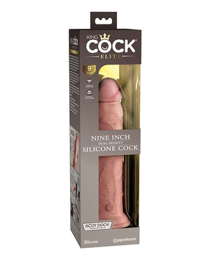 King Cock Elite 9" Dual Density Silicone Cock - Light Dongs & Dildos