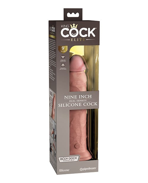 King Cock Elite 9" Dual Density Silicone Cock - Light Dongs & Dildos