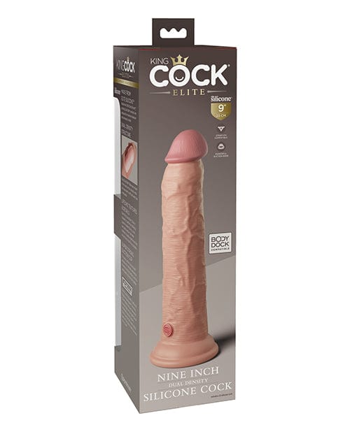 King Cock Elite 9" Dual Density Silicone Cock - Light Dongs & Dildos