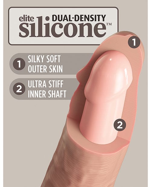 King Cock Elite 9" Dual Density Silicone Cock - Light Dongs & Dildos