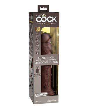 King Cock Elite 9" Dual Density Vibrating Silicone Cock W/remote Brown Vibrators