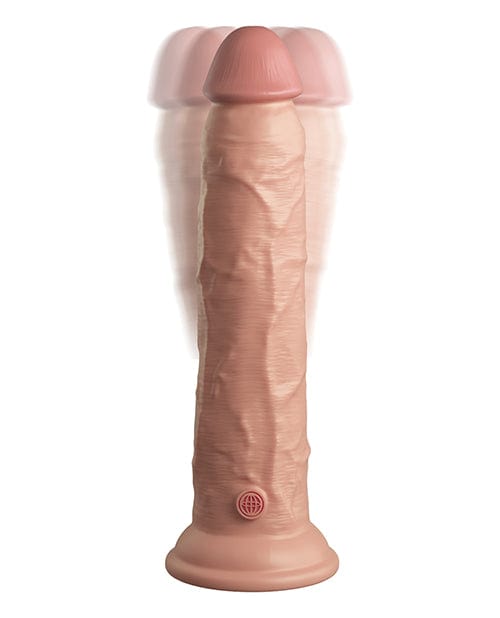 King Cock Elite 9" Dual Density Vibrating Silicone Cock W/remote Vibrators