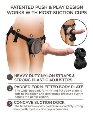 King Cock Elite Ultimate Vibrating Silicone Body Dock Kit w/Remote Strap Ons