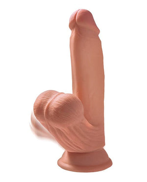 King Cock Plus 7" Triple Density Cock w/Swinging Balls - Tan Dongs & Dildos