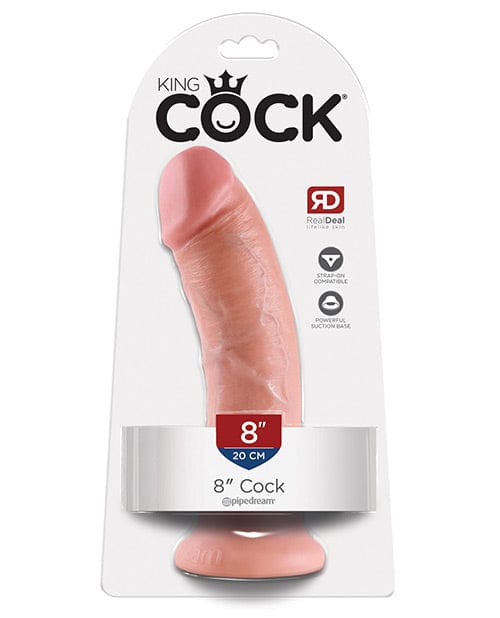 King Cock Realistic Suction Cup 8" Dong - Flesh Dongs & Dildos