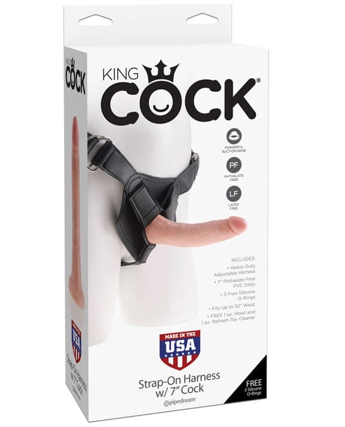 "King Cock Strap-on Harness W/7"" Cock" Flesh Strap Ons