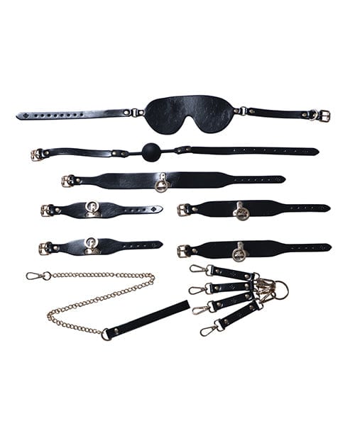 Kinky BDSM Kit 5 Piece Bondage Set - Black Bondage Blindfolds & Restraints