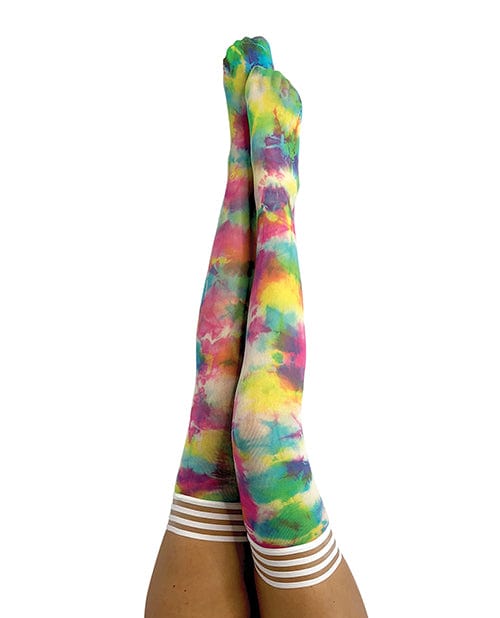 Kix'ies Gilly Tie Die Thigh High Bright Color B Lingerie