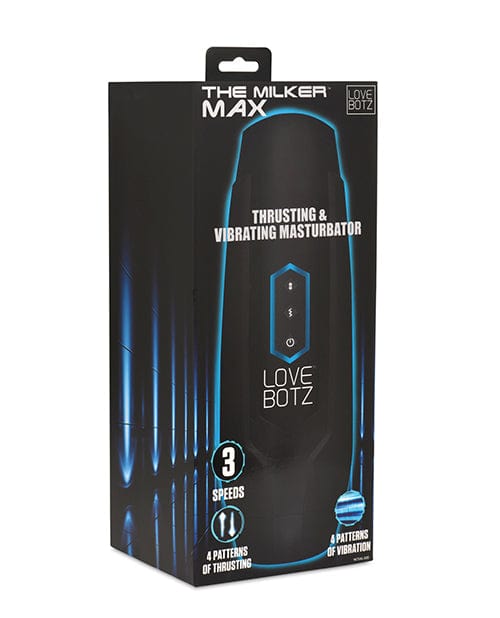 LoveBotz The Milker Max 14X Thrusting & Vibrating Masturbator - Black Dolls & Masturbators