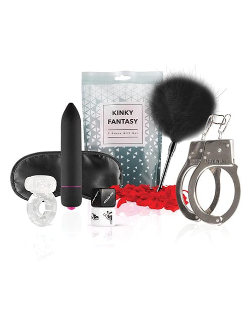 Loveboxxx Kinky Fantasy 7 Pc Gift Set - Green Bondage Blindfolds & Restraints