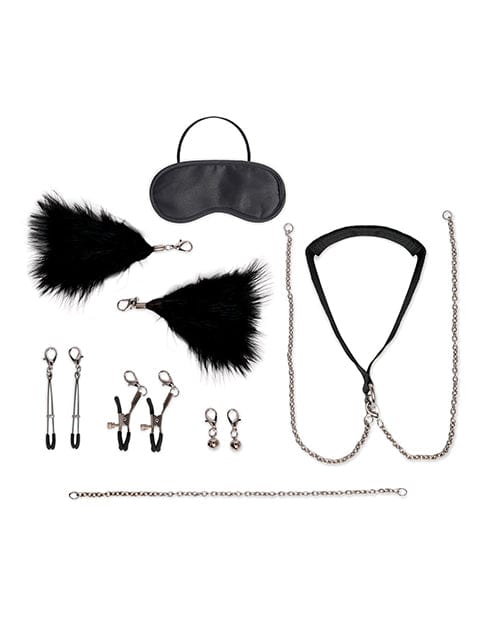 Lux Fetish 12 pc Interchangeable Collar & Nipple Clips Set Bondage Blindfolds & Restraints