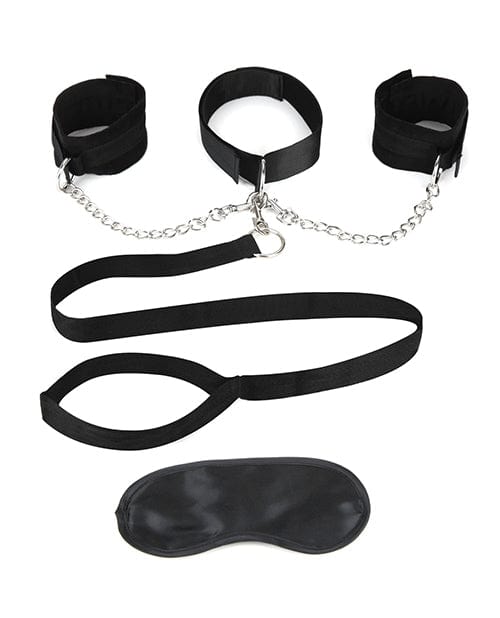 Lux Fetish Collar Cuffs & Leash Set - Removable Bondage Blindfolds & Restraints