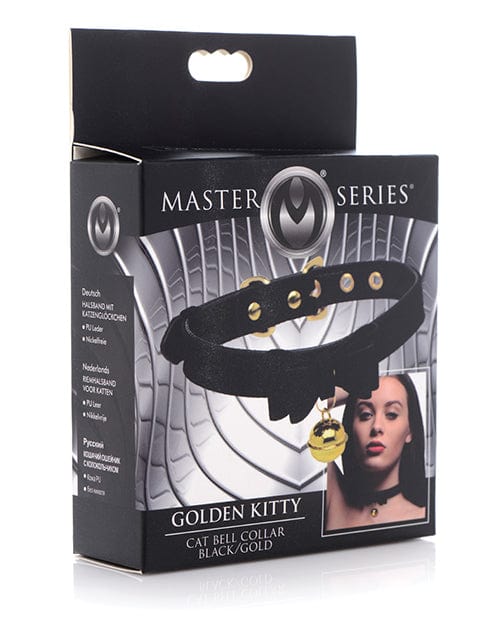 Master Series Golden Kitty Cat Bell Collar Black/gold Bondage Blindfolds & Restraints
